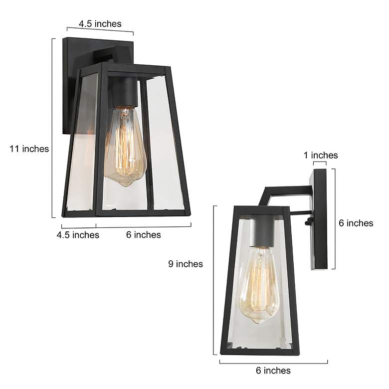 Image 5 May 11" High Textured Black Outdoor Wall Light more views