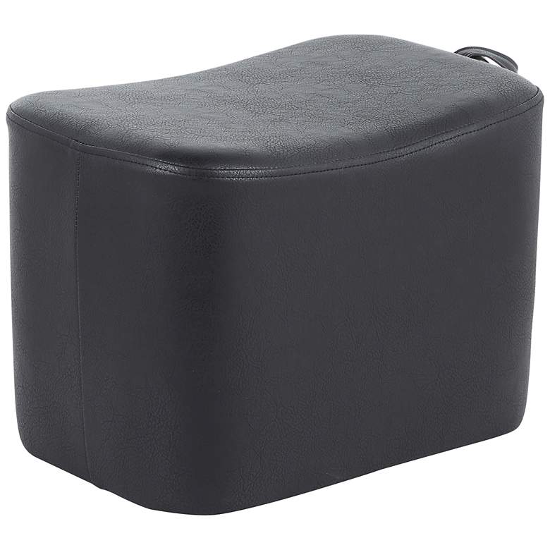 Image 1 May Black Faux Leather Ottoman with Pull Tab