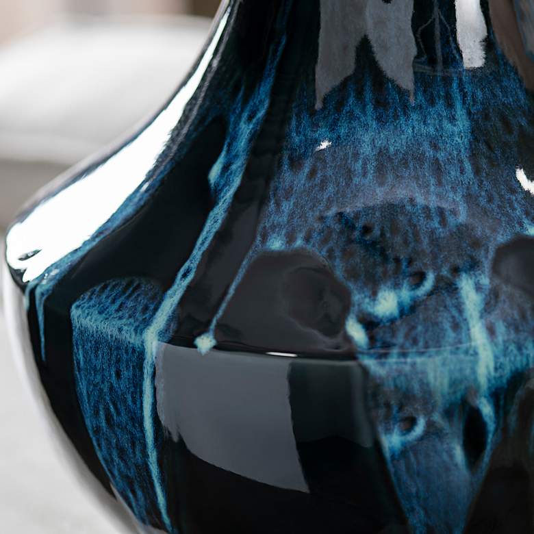 Image 5 Maya Cobalt Reactive Glaze Ceramic Table Lamp more views