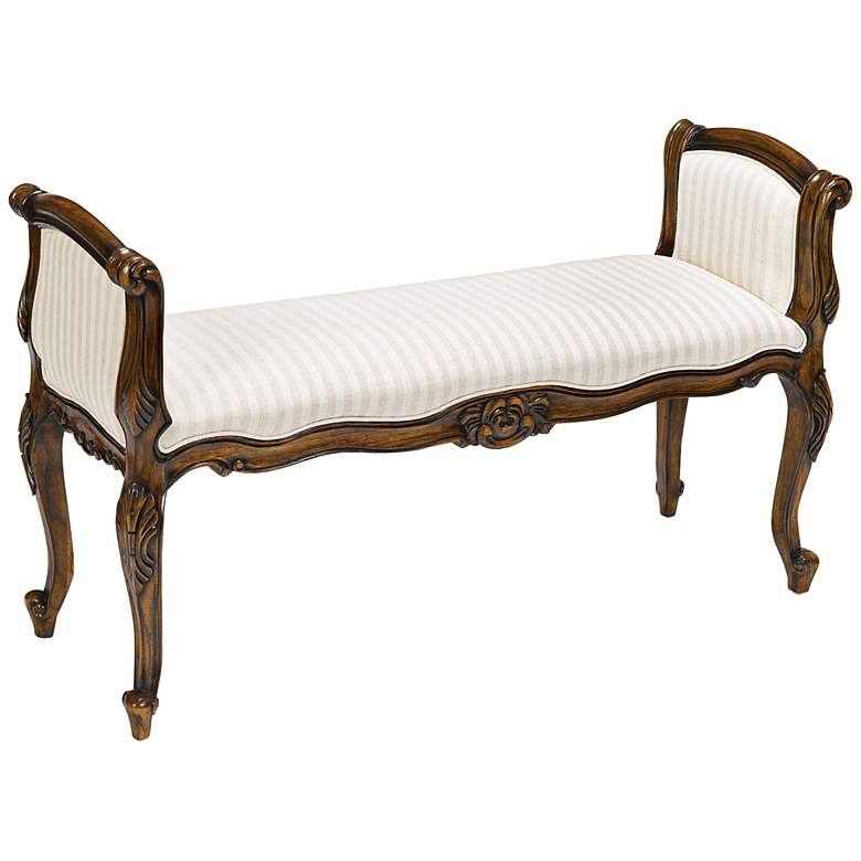 Image 1 Maybach Collection 46 inch Wide Off-White Linen Bench