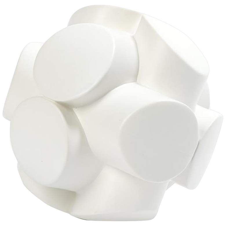 Image 1 Mayet 6" High Matte White Ceramic Orb Sculpture