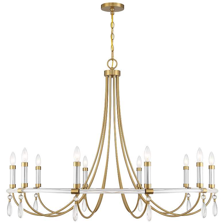 Image 1 Mayfair 10-Light Chandelier in Warm Brass and Chrome