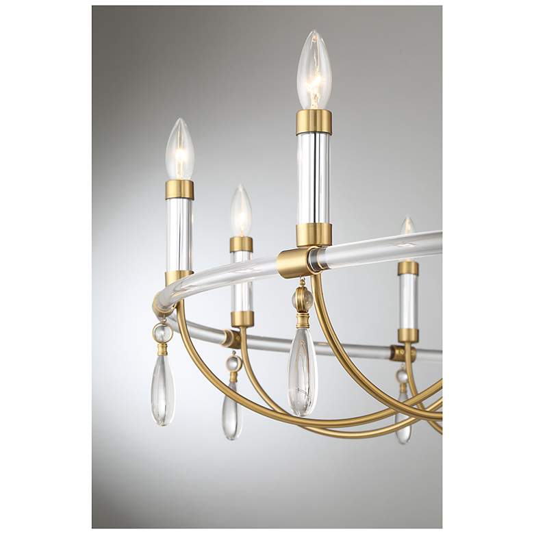 Image 6 Mayfair 10-Light Chandelier in Warm Brass and Chrome more views