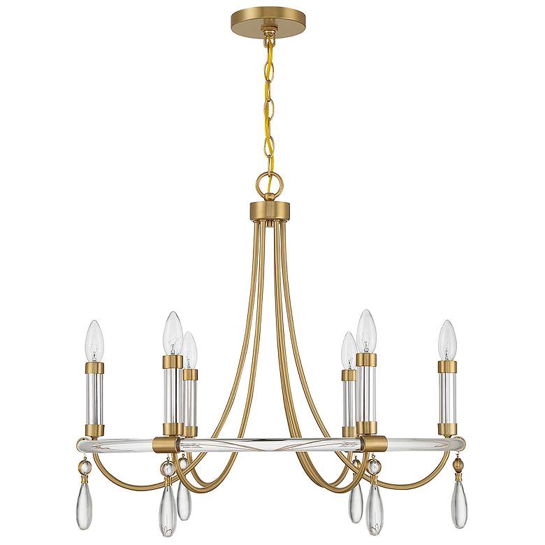 Image 2 Mayfair 25 1/2"W Warm Brass and Chrome 6-Light Chandelier more views