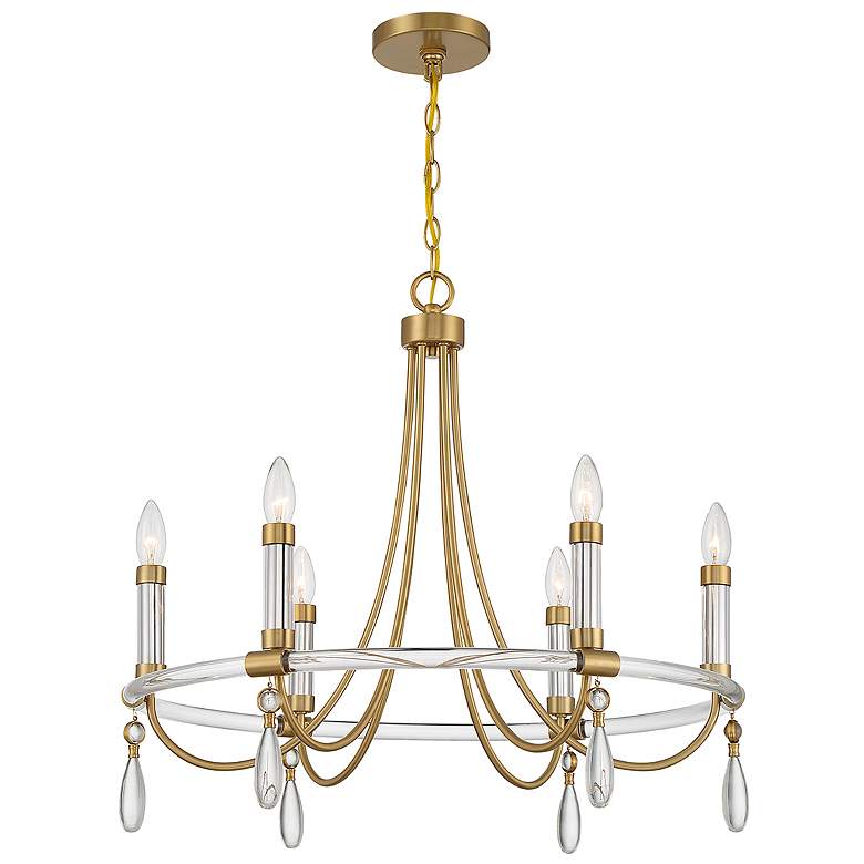Image 3 Mayfair 25 1/2"W Warm Brass and Chrome 6-Light Chandelier more views