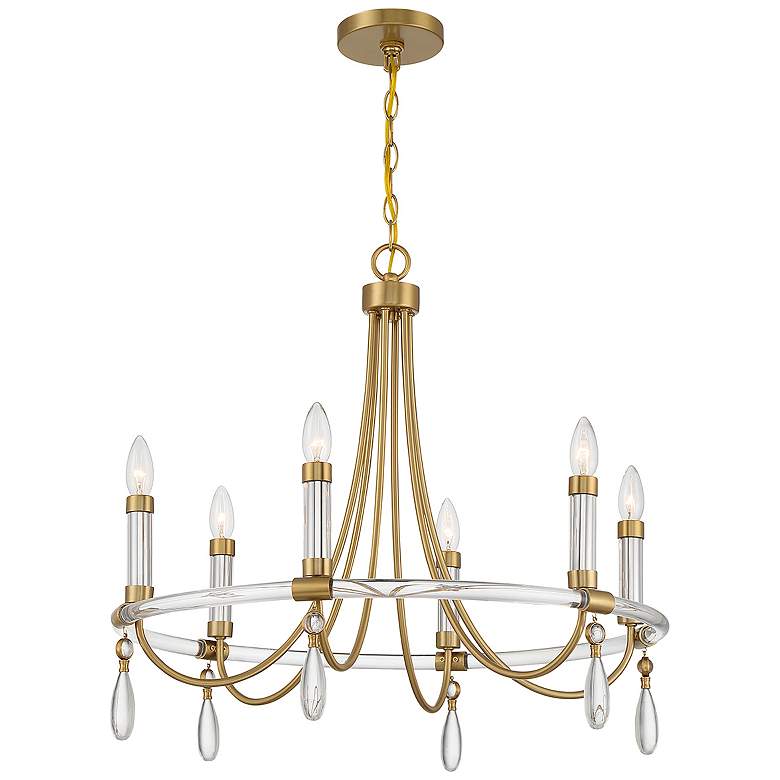Image 5 Mayfair 25 1/2"W Warm Brass and Chrome 6-Light Chandelier more views