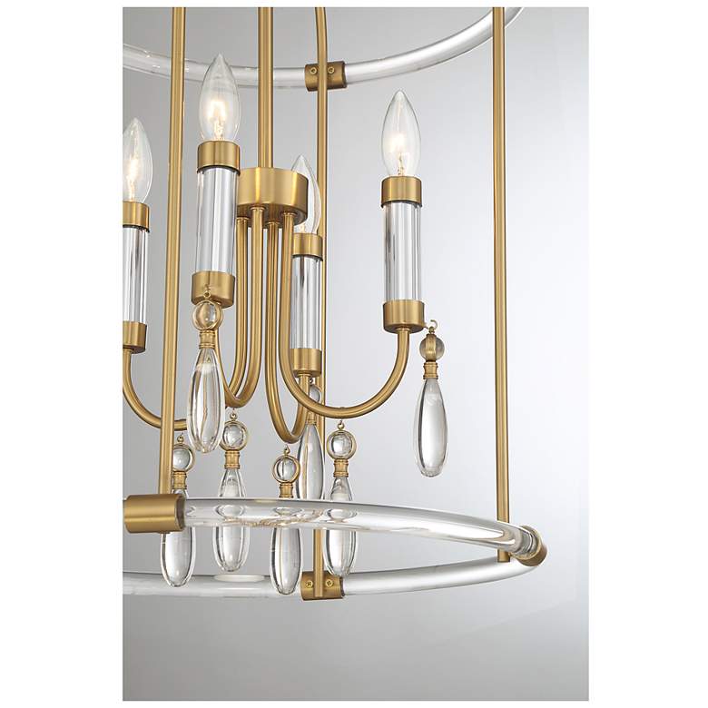 Image 6 Mayfair 4-Light Pendant in Warm Brass and Chrome more views