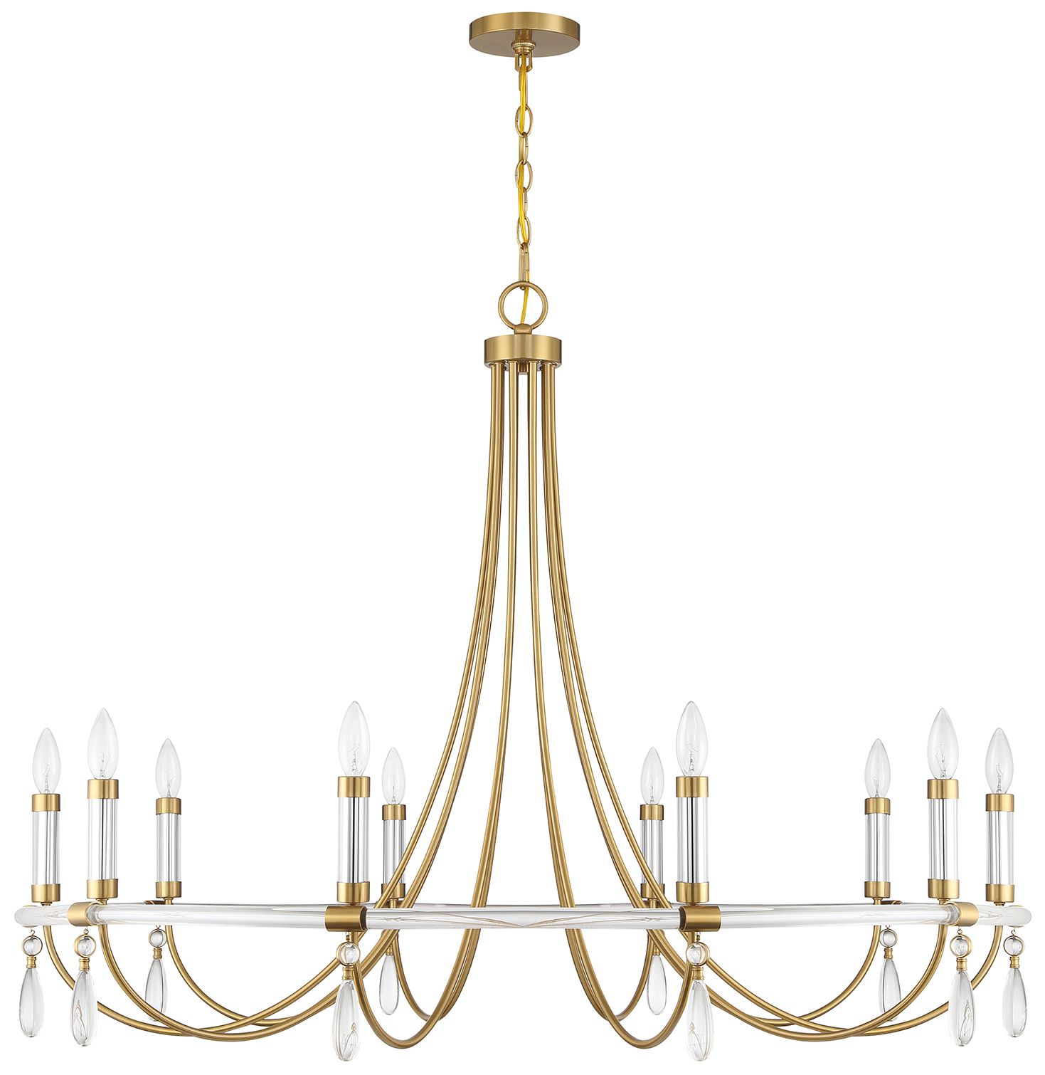 Image 2 Mayfair 45" Wide Warm Brass and Chrome 10-Light Chandelier more views