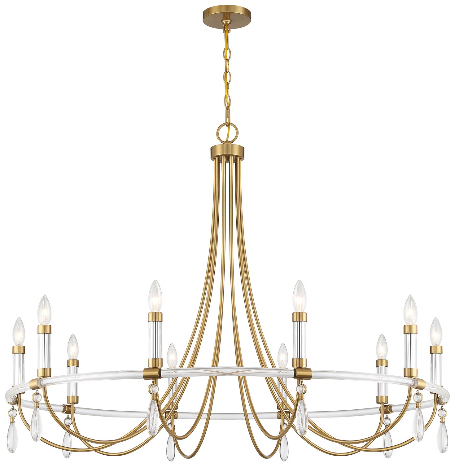 Image 3 Mayfair 45" Wide Warm Brass and Chrome 10-Light Chandelier more views