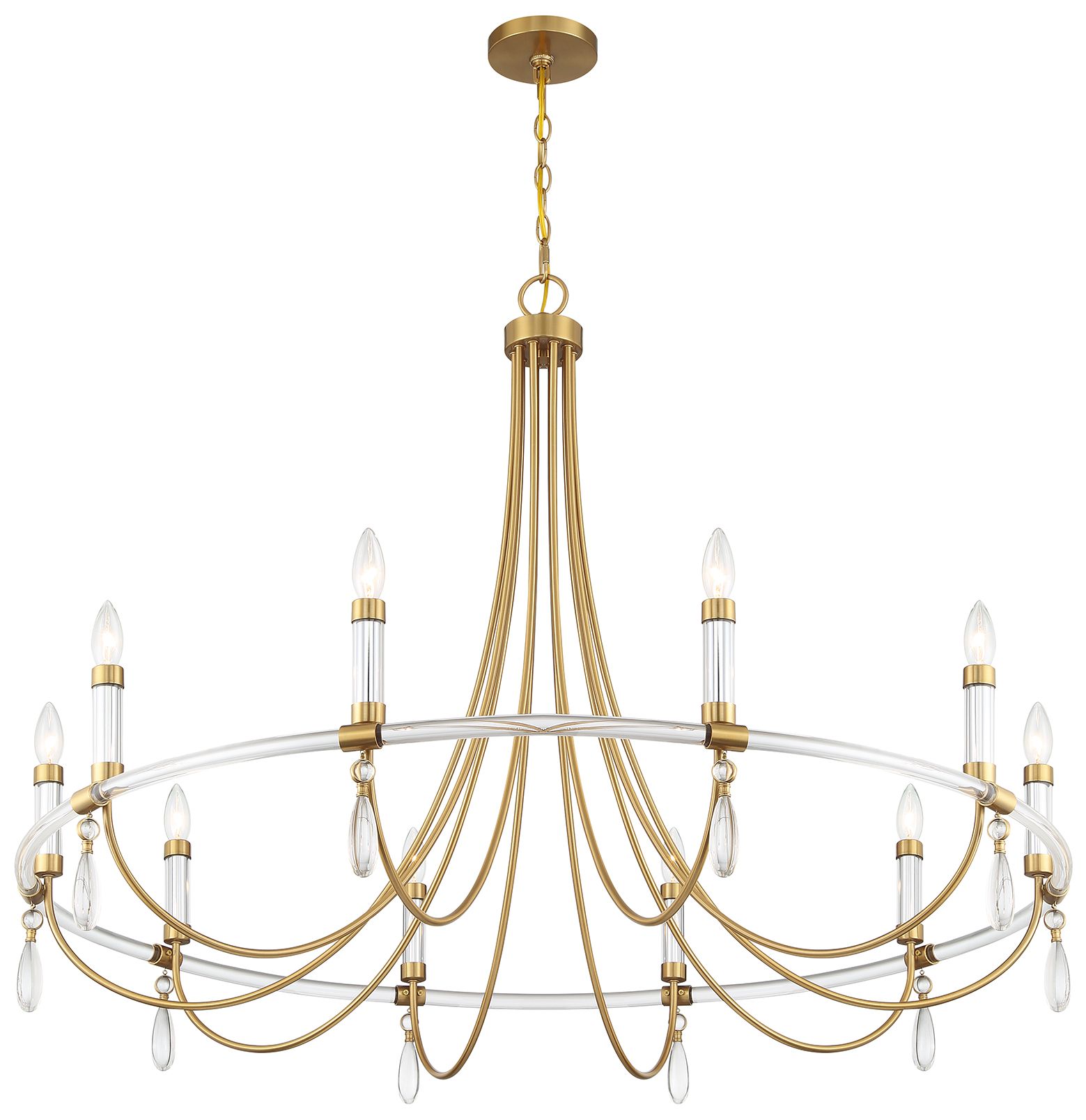 Image 4 Mayfair 45" Wide Warm Brass and Chrome 10-Light Chandelier more views