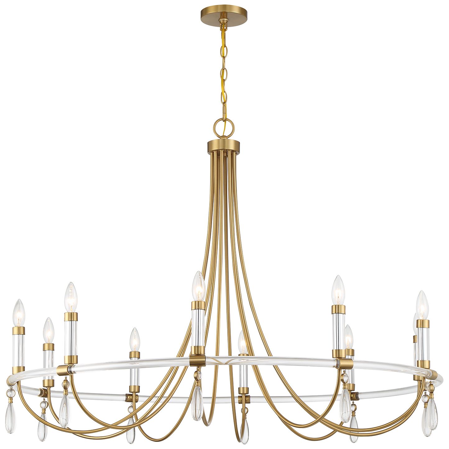 Image 5 Mayfair 45" Wide Warm Brass and Chrome 10-Light Chandelier more views