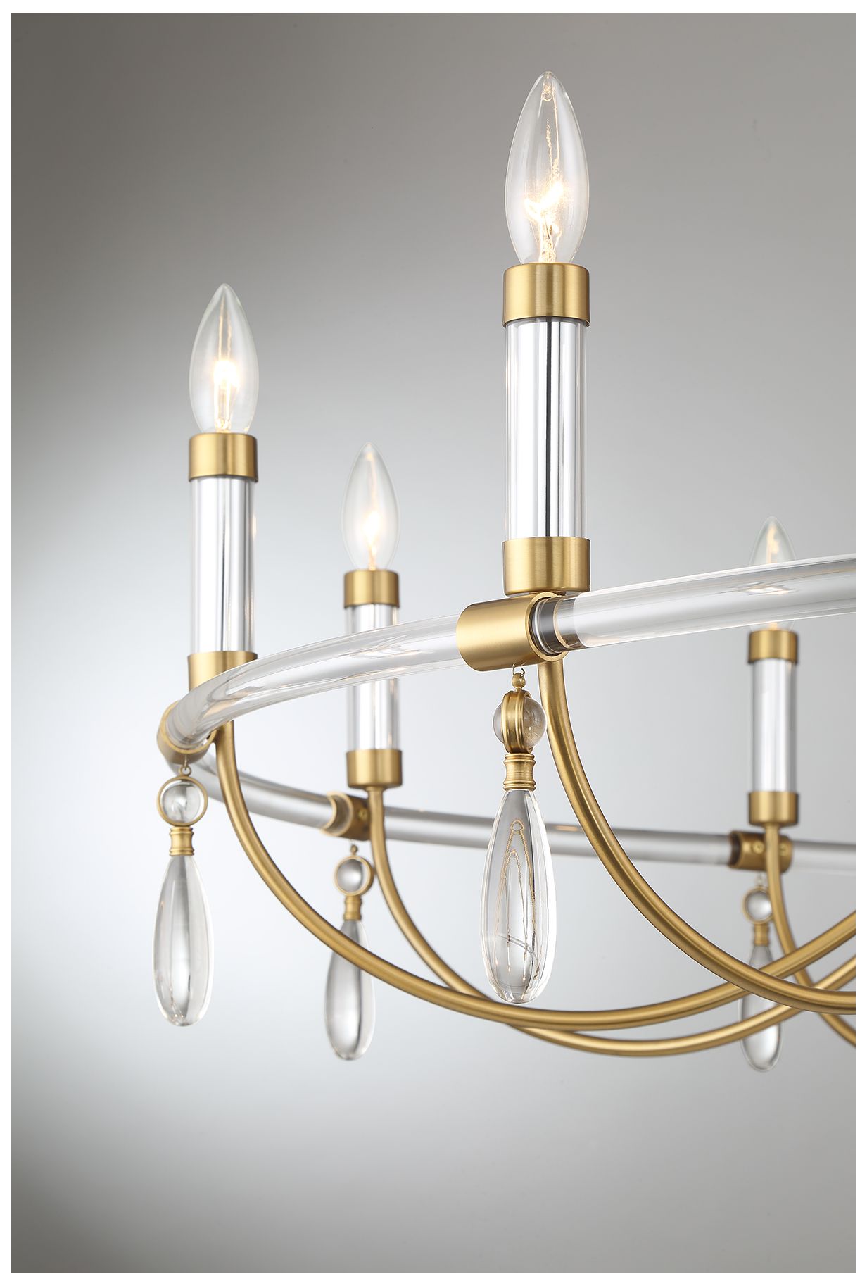 Image 6 Mayfair 45" Wide Warm Brass and Chrome 10-Light Chandelier more views