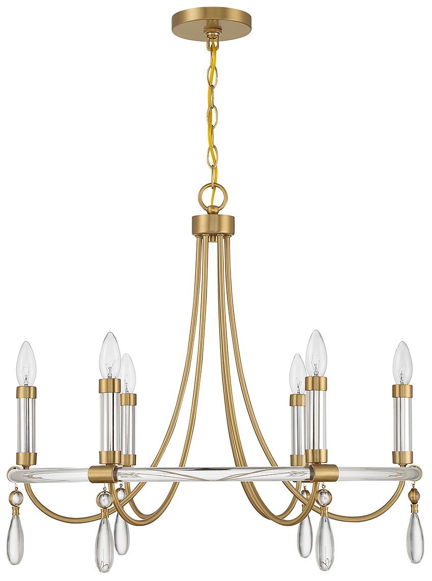 Image 2 Mayfair 6-Light Chandelier in Warm Brass and Chrome more views