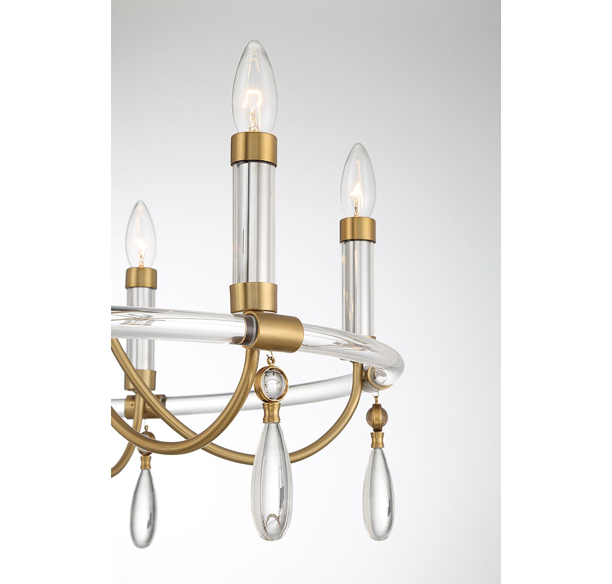Image 6 Mayfair 6-Light Chandelier in Warm Brass and Chrome more views