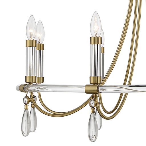 Image 2 Mayfair 8-Light Chandelier in Warm Brass and Chrome more views
