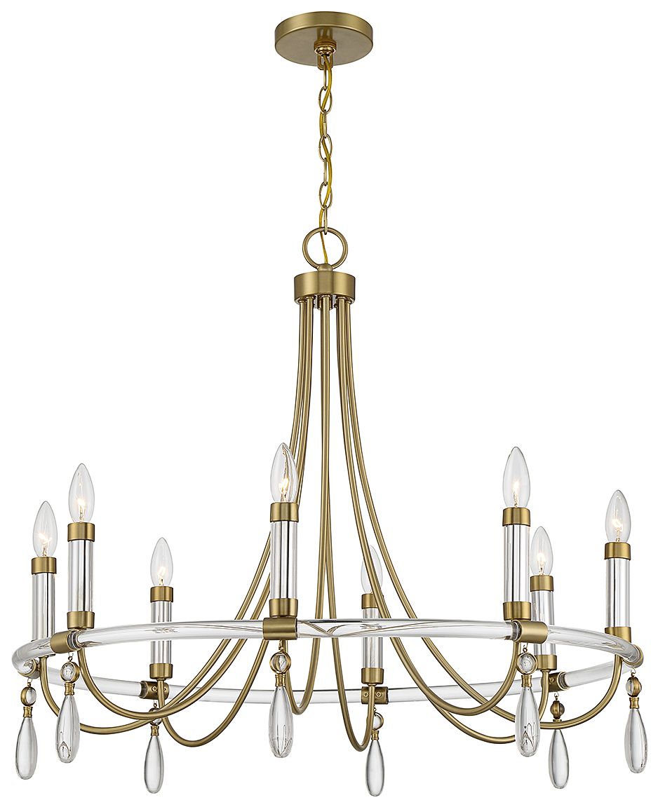 Image 3 Mayfair 8-Light Chandelier in Warm Brass and Chrome more views