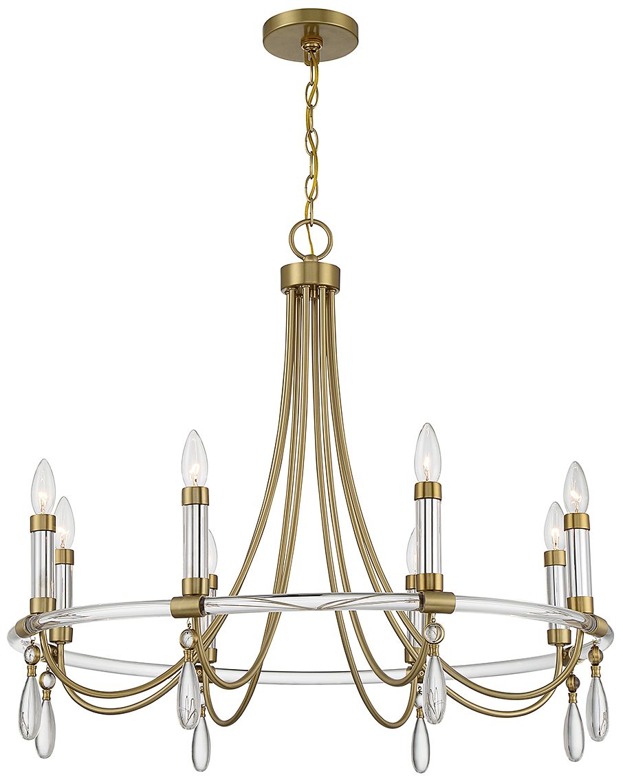 Image 4 Mayfair 8-Light Chandelier in Warm Brass and Chrome more views