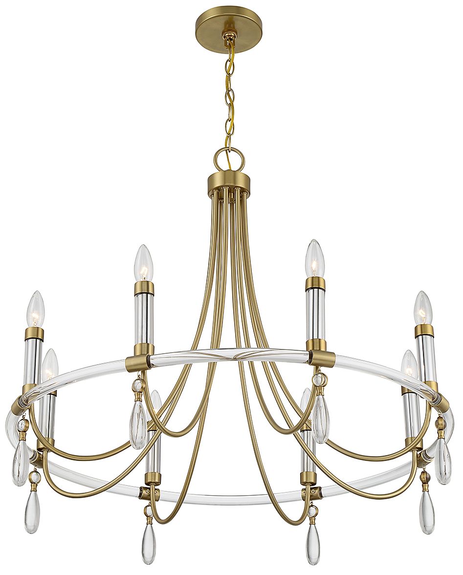 Image 5 Mayfair 8-Light Chandelier in Warm Brass and Chrome more views