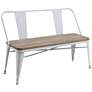 1_Mayfield 45" Wide White and Dark Oak Wood Seat Bench