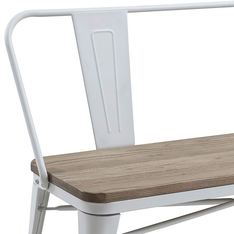 Image 2 Mayfield 45" Wide White and Dark Oak Wood Seat Bench more views