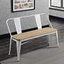 4_Mayfield 45" Wide White and Dark Oak Wood Seat Bench more views