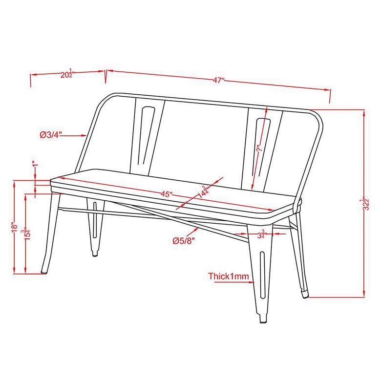 Image 5 Mayfield 45" Wide White and Dark Oak Wood Seat Bench more views