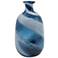 Mayron 13.5" High Blue and White Swirl Glass Vase