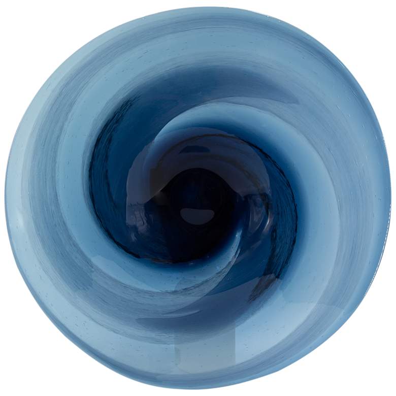 Image 1 Mayron 17.3" Blue and White Glass Plate with Swirl Design