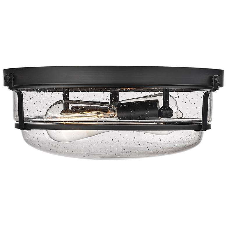 Image 1 Mayson 13" Wide Matte Black 2-Light Ceiling Light