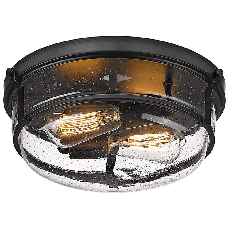 Image 3 Mayson 13" Wide Matte Black 2-Light Ceiling Light more views