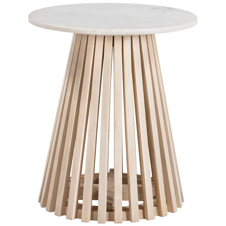 Image 1 Mazara Side Table White & Natural