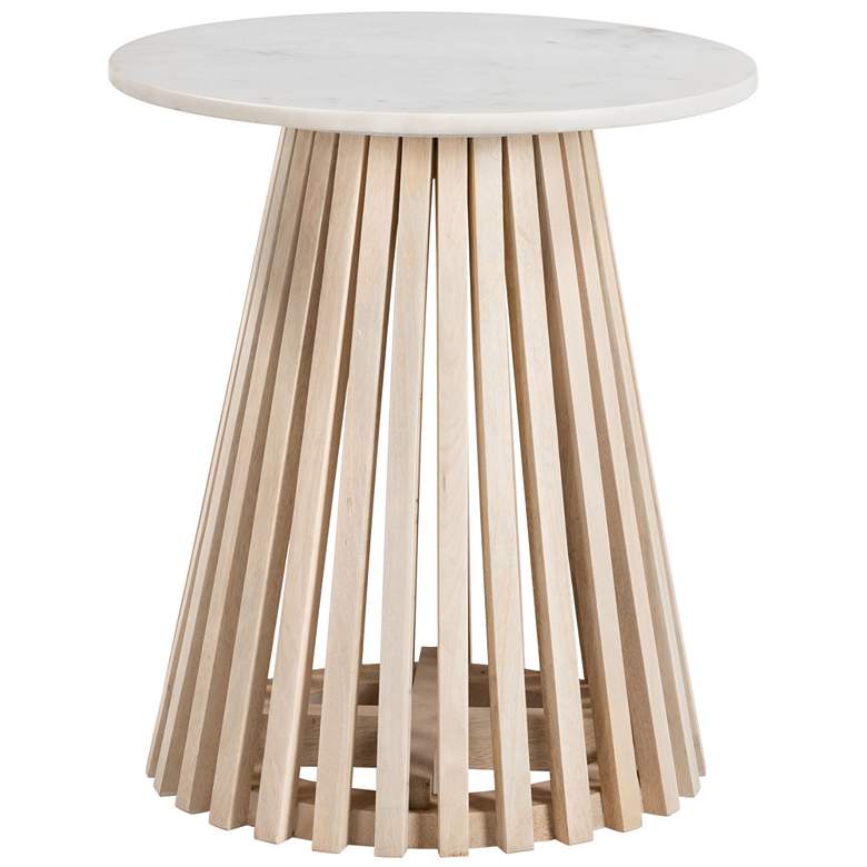 Image 1 Mazara Side Table White &#38; Natural