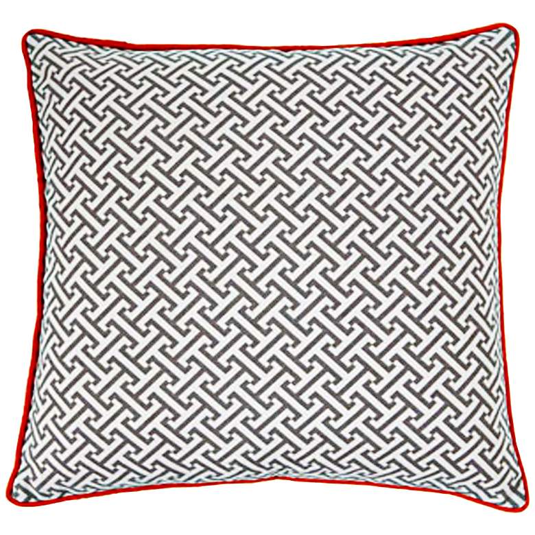 Image 1 Maze Gray Orange 20 inch Square Decorative Indoor-Outdoor Pillow