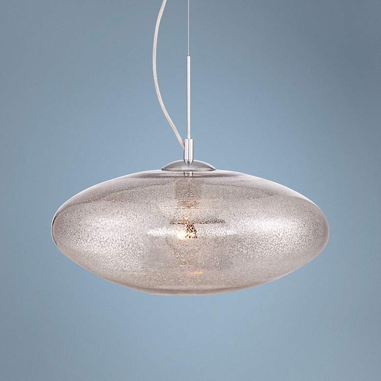 Image 1 Mazie 15 3/4" Wide Mercury Speckled Glass Pendant Light