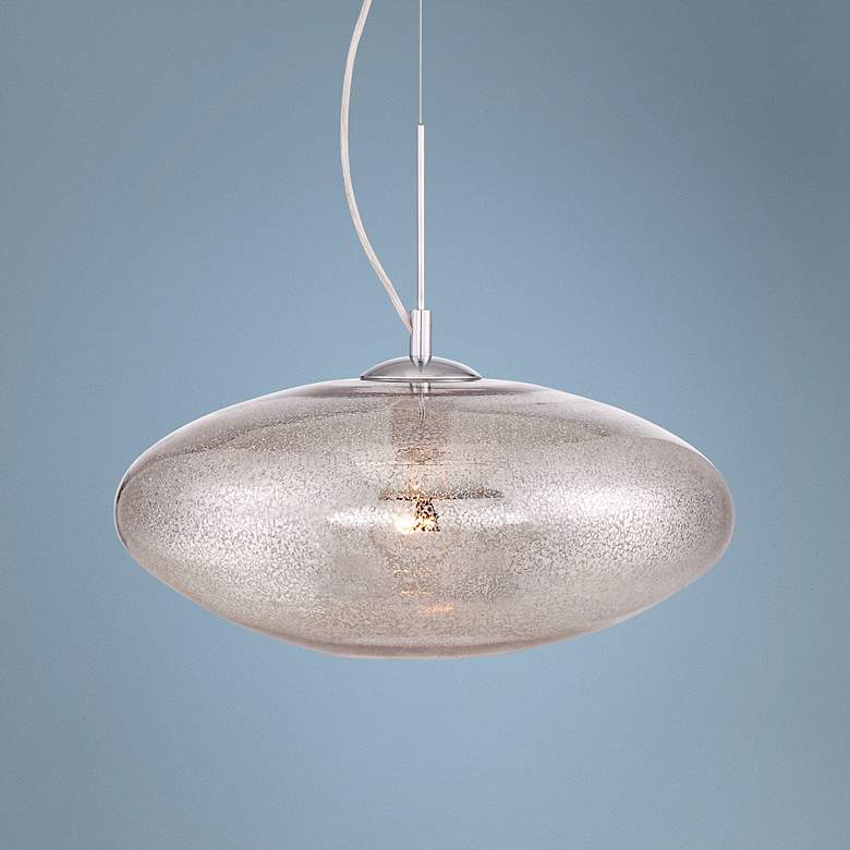 Image 1 Mazie 15 3/4 inch Wide Mercury Speckled Glass Pendant Light