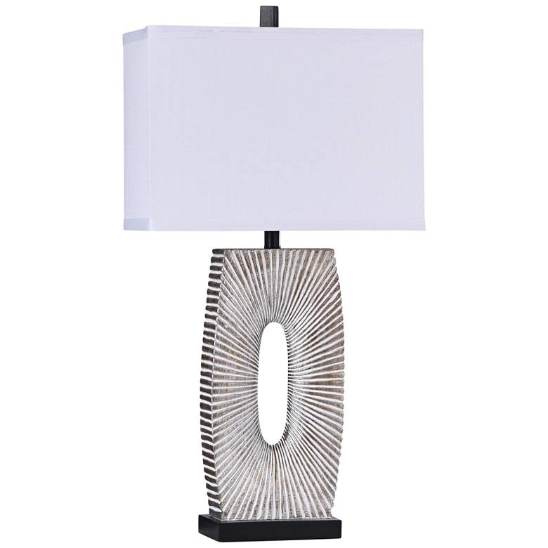 Image 1 Mc Allen 33 inch Painted Silver and Black Starburst Table Lamp