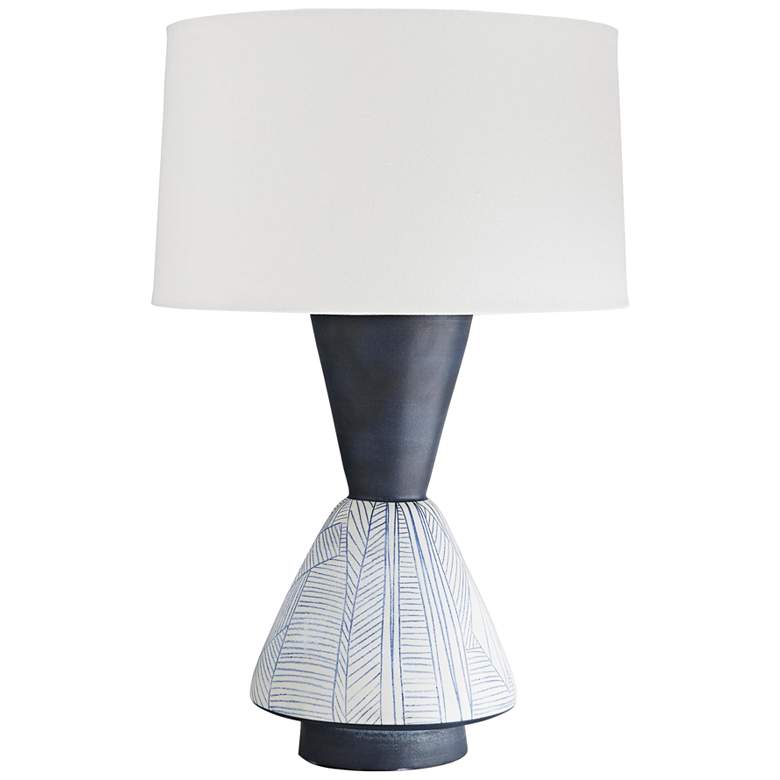 Image 1 Mcallister Indigo with Sketch Pattern Porcelain Table Lamp