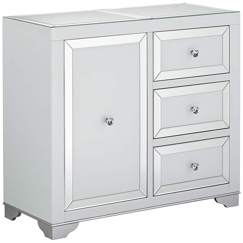 McCartney 35&quot; Wide White and Glass 1-Door Accent Cabinet