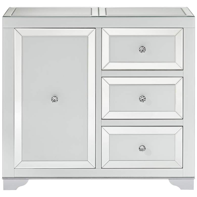 McCartney 35&quot; Wide White and Glass 1-Door Accent Cabinet more views