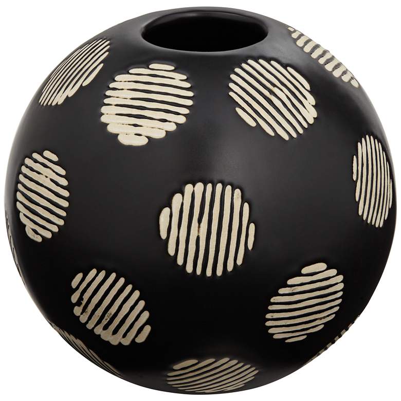 Image 3 McClafferty 5 3/4 inch High Shiny Black and White Ceramic Vase
