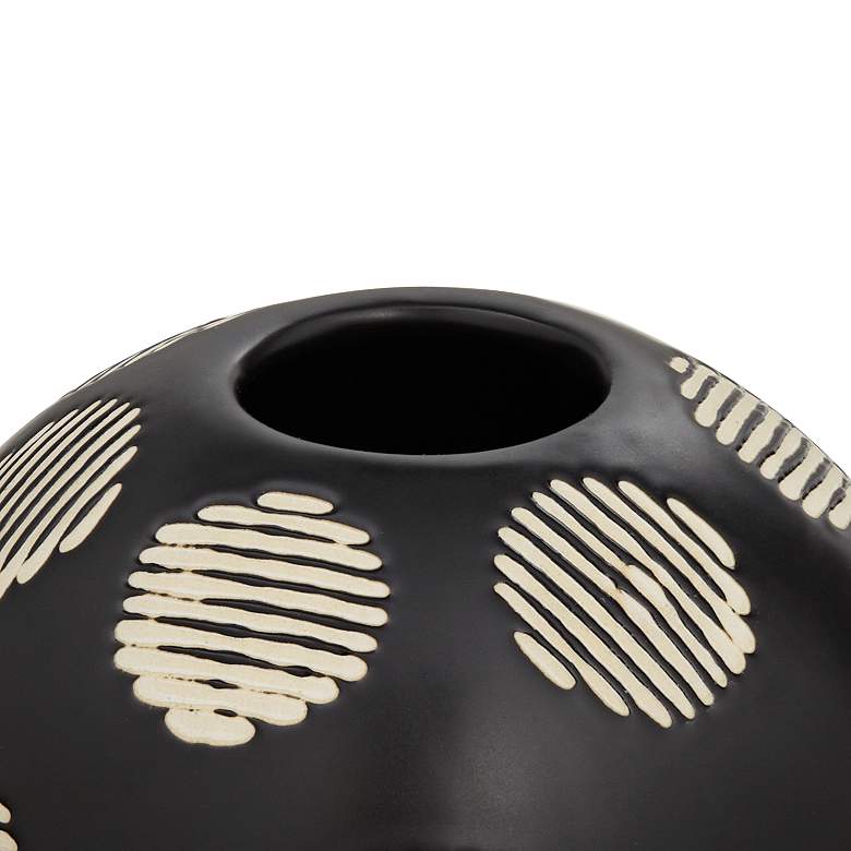 Image 5 McClafferty 5 3/4 inch High Shiny Black and White Ceramic Vase more views