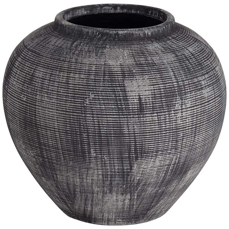 Image 3 McGinn 9" Wide Rough Antique Black Decorative Vase