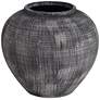 3_McGinn 9" Wide Rough Antique Black Decorative Vase