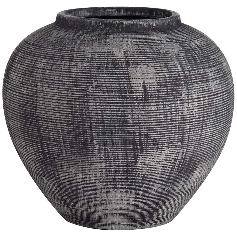 Image 6 McGinn 9" Wide Rough Antique Black Decorative Vase more views