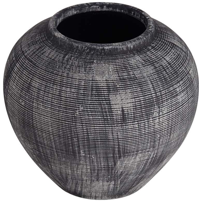 Image 7 McGinn 9" Wide Rough Antique Black Decorative Vase more views