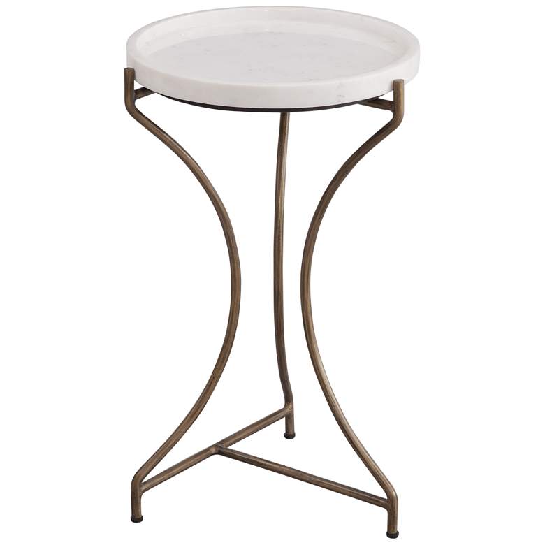 Image 1 McGowan 22 inch Iron and Marble Accent Table