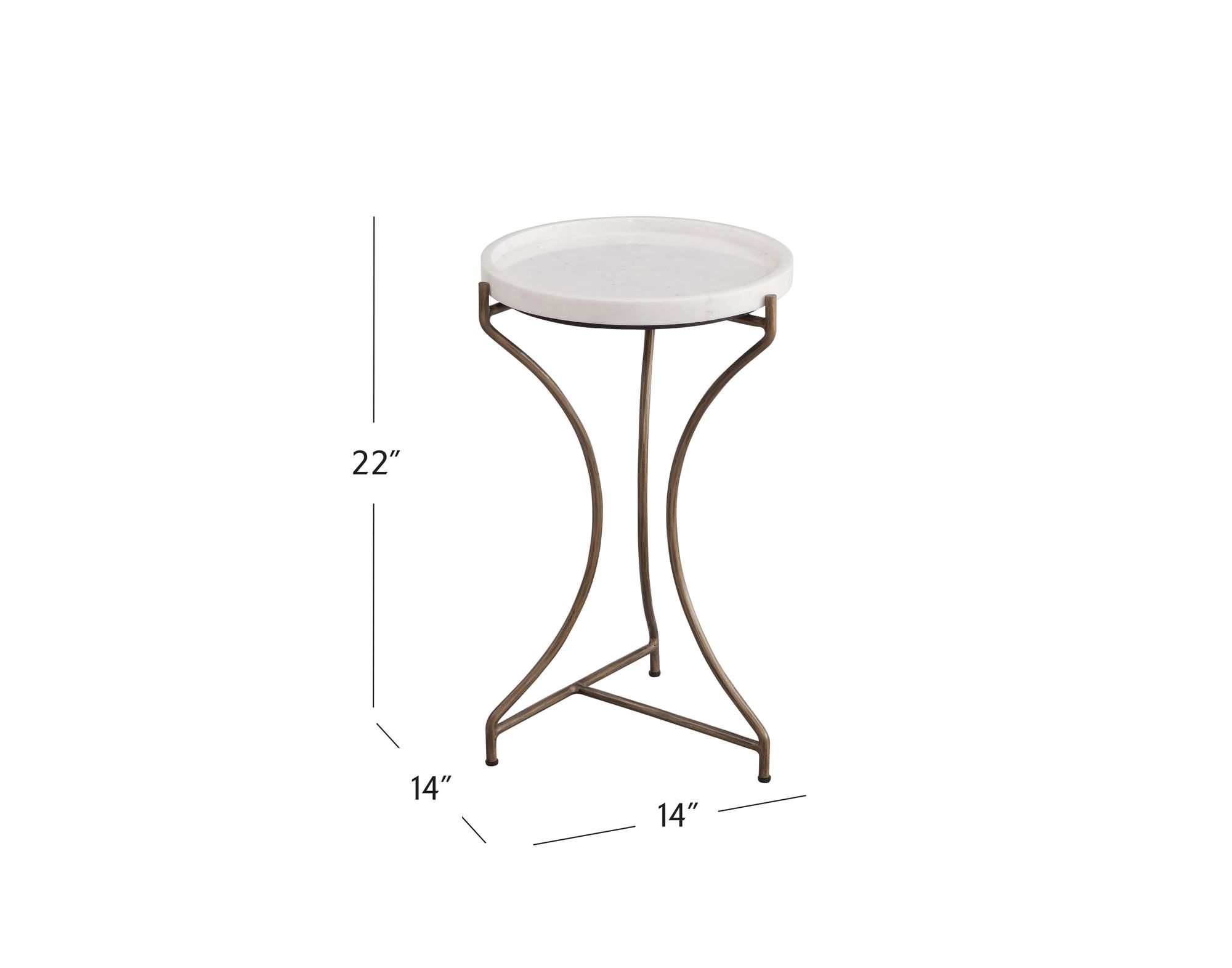 Image 4 McGowan 22" Iron and Marble Accent Table more views