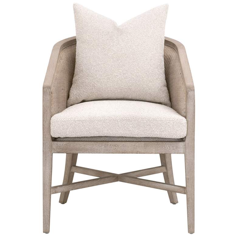 Image 1 McGuire Arm Chair, LiveSmart Gellar-Linen, Natural Gray Oak & Cane