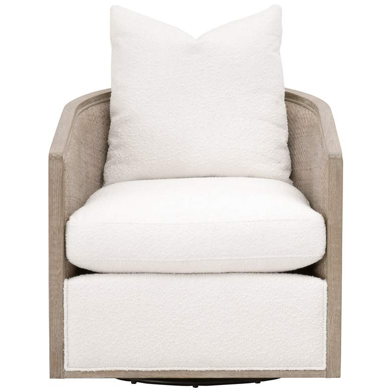 Image 1 McGuire Swivel Club Chair, Performance Boucle Snow, Natural Gray Oak &