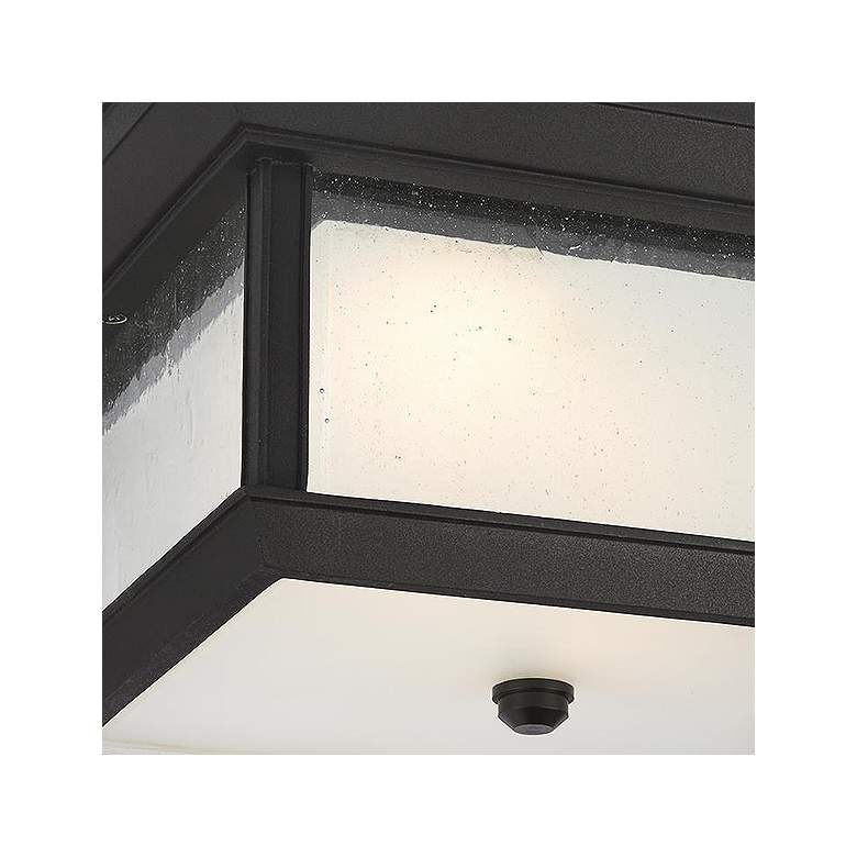 Image 3 McHenry 13" Wide Textured Black LED Outdoor Ceiling Light more views